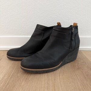 Dr. Scholl’s Bianca Black Leather Ankle Booties, Size 11